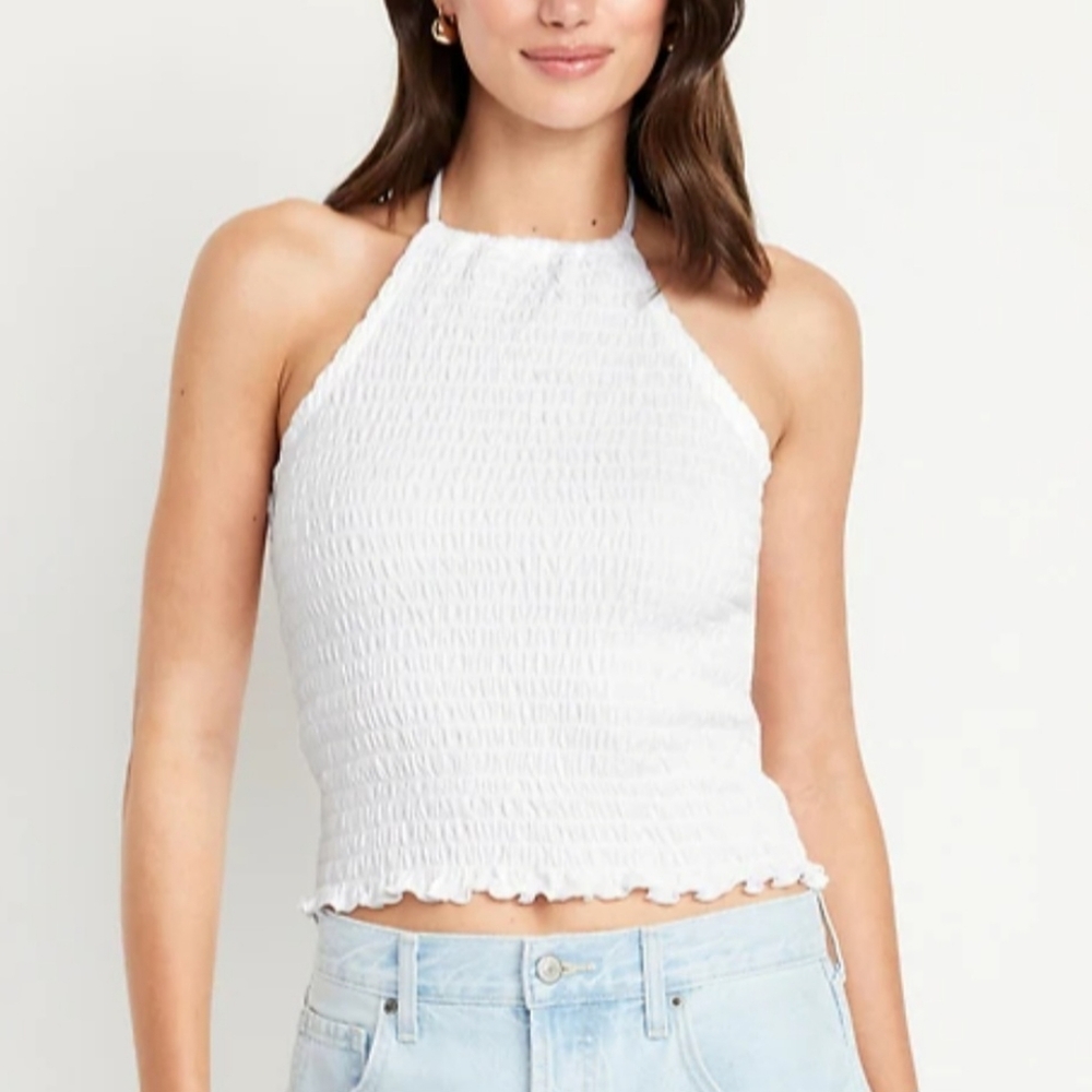Halter Crop Top White Old Navy Womens XXL
